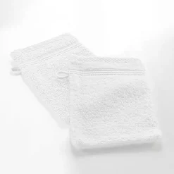 Serviette De Toilette|Douceur D'Intérieur 2 gants de toilette 15 x 21 cm eponge unie tendresse Blanc
