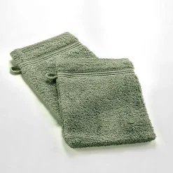 Serviette De Toilette|Douceur D'Intérieur 2 gants de toilette 15 x 21 cm eponge unie tendresse Fougere