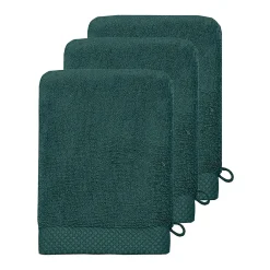 Sensei Maison 3 gants de toilette Zéro Twist 560 g/m² Petrol 16x22 cm SENSOFT