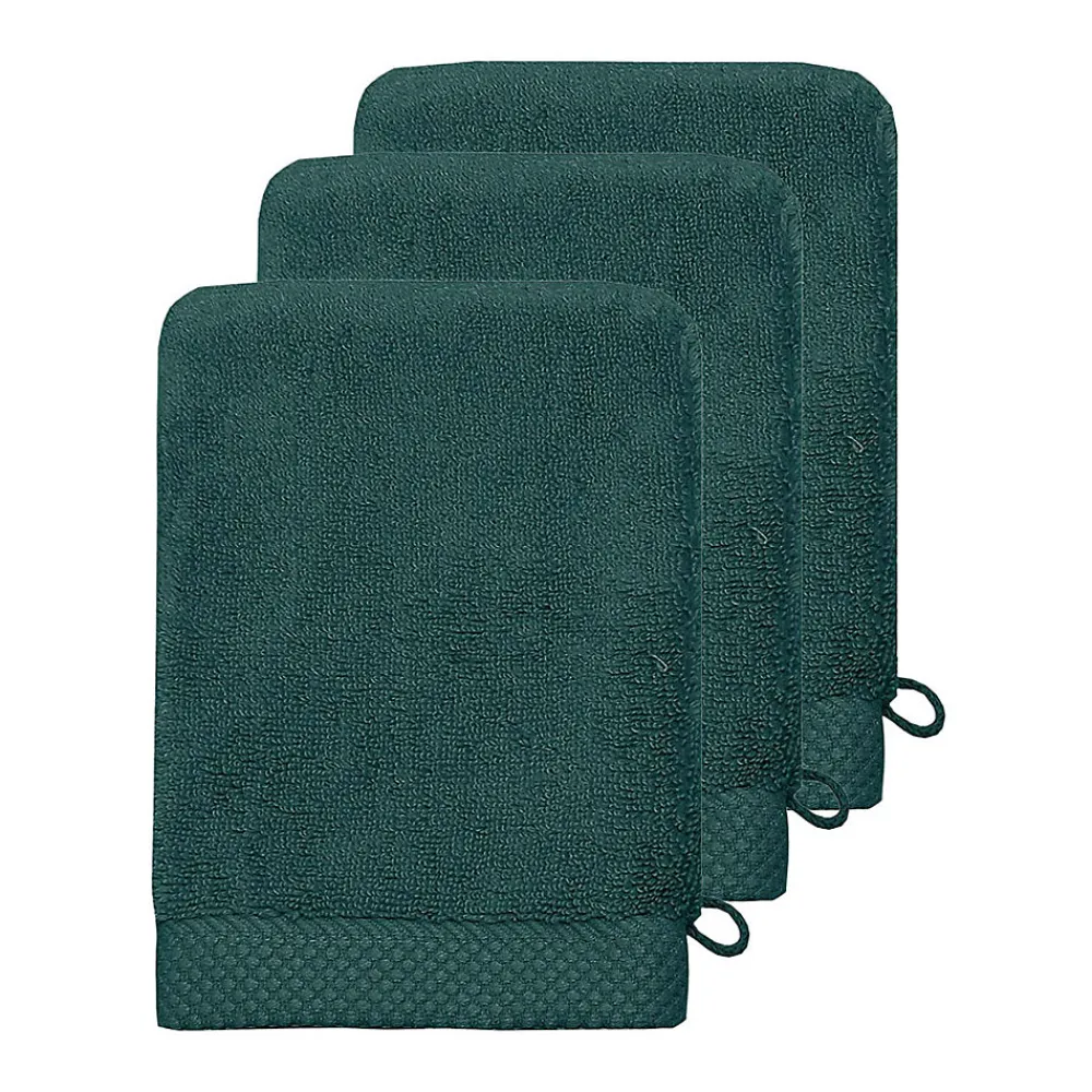 Sensei Maison 3 gants de toilette Zéro Twist 560 g/m² Petrol 16x22 cm SENSOFT