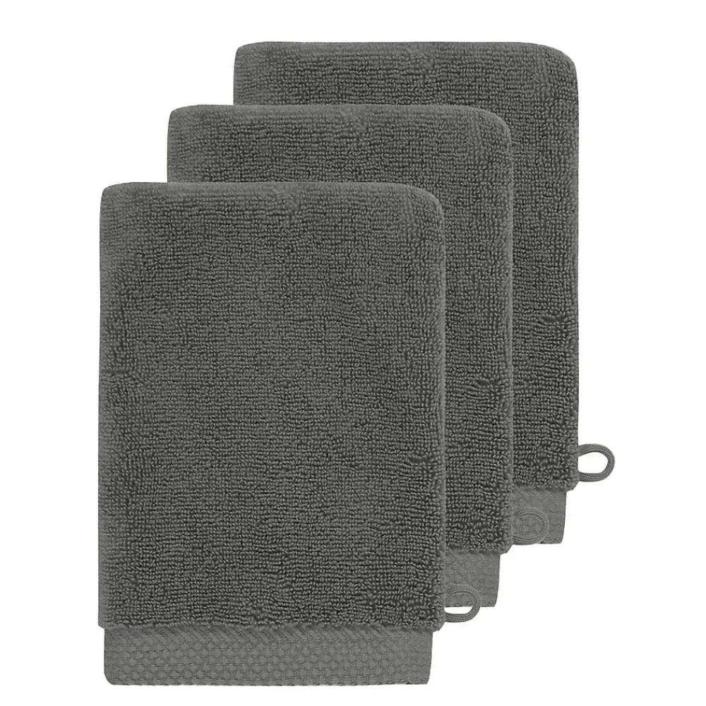 Gant De Toilette|Sensei Maison 3 gants de toilette Zéro Twist 560 g/m² Anthracite 16x22 cm SENSOFT