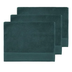 Serviette De Toilette|Sensei Maison 3 grandes serviettes invité Zéro Twist 560 g/m² Petrol 40x60 cm SENSOFT