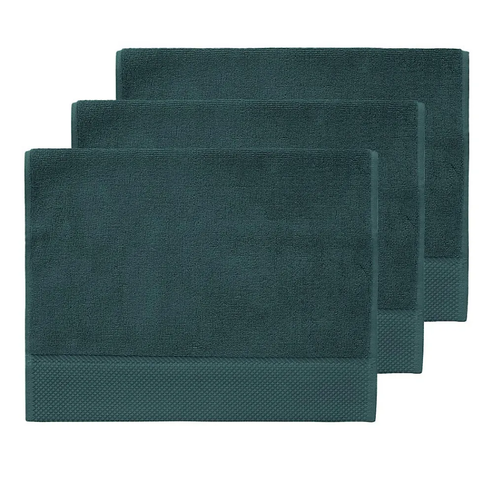 Serviette De Toilette|Sensei Maison 3 grandes serviettes invité Zéro Twist 560 g/m² Petrol 40x60 cm SENSOFT