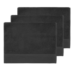 Sensei Maison 3 grandes serviettes invité Zéro Twist 560 g/m² Noir 40x60 cm SENSOFT