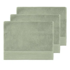Serviette De Toilette|Sensei Maison 3 grandes serviettes invité Zéro Twist 560 g/m² Sauge 40x60 cm SENSOFT