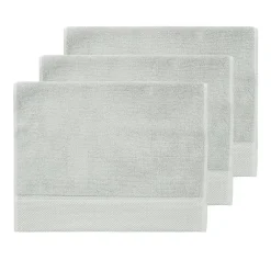 Serviette De Toilette|Sensei Maison 3 grandes serviettes invité Zéro Twist 560 g/m² Gris Perle 40x60 cm SENSOFT