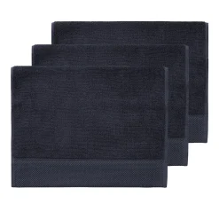 Sensei Maison 3 grandes serviettes invité Zéro Twist 560 g/m² Bleu Nuit 40x60 cm SENSOFT