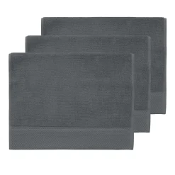 Serviette De Toilette|Sensei Maison 3 grandes serviettes invité Zéro Twist 560 g/m² Ardoise 40x60 cm SENSOFT