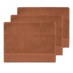 Serviette De Toilette|Sensei Maison 3 grandes serviettes invité Zéro Twist 560 g/m² Auburn 40x60 cm SENSOFT