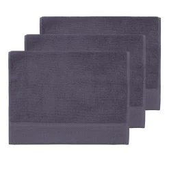 Serviette De Toilette|Sensei Maison 3 grandes serviettes invité Zéro Twist 560 g/m² Myrtille 40x60 cm SENSOFT