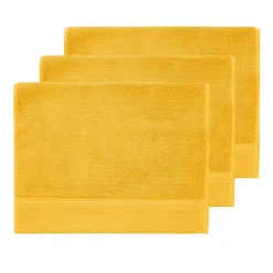 Serviette De Toilette|Sensei Maison 3 grandes serviettes invité Zéro Twist 560 g/m² Safran 40x60 cm SENSOFT
