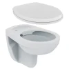 Wc Suspendu|Porcher / Ideal Standard Pack WC suspendu sans bride + abattant Eurovit (Rimless)