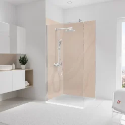 Schulte 2 panneaux muraux de salle de bains l.100 x H.210 cm, effet pierre arkose, DecoDesign
