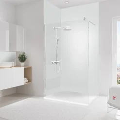 Schulte 2 panneaux muraux de salle de bains l.120+90x255 cm, blanc, DécoDesign