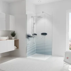 Schulte 2 panneaux muraux de salle de bains l.90+90 x H.210 cm, décor zen et eau, DécoDesign