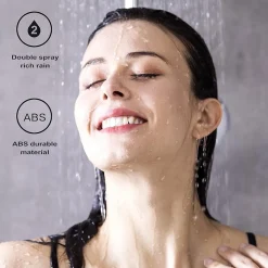 Deko 1 pièce 24.5cm en plastique rond précipitation alimentée salle de douche haut douche toit buse cabine accessoires