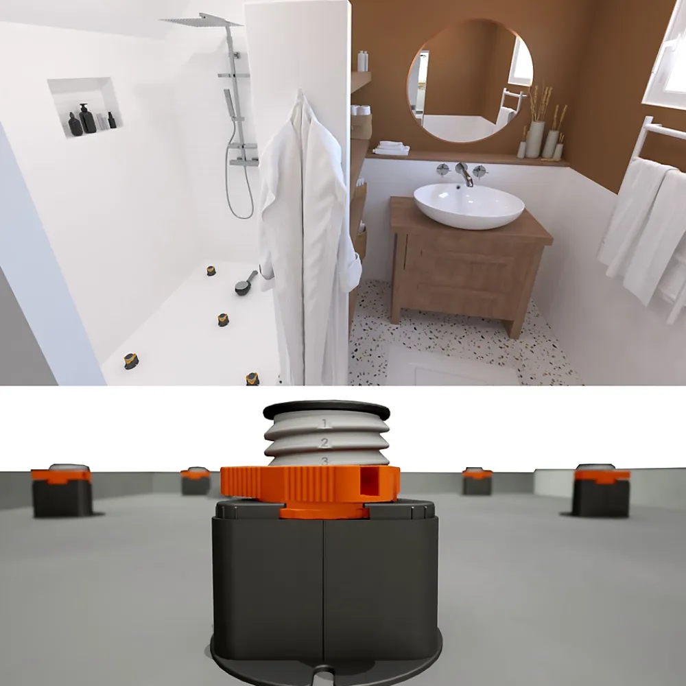 Receveur De Douche| 4 pieds pour receveur de douche Cricabac