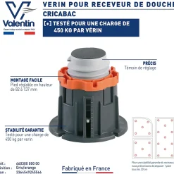 Valentin 4 pieds pour receveur de douche Cricabac