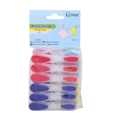 12 Pinces à linge - Plastique - Multicolore
