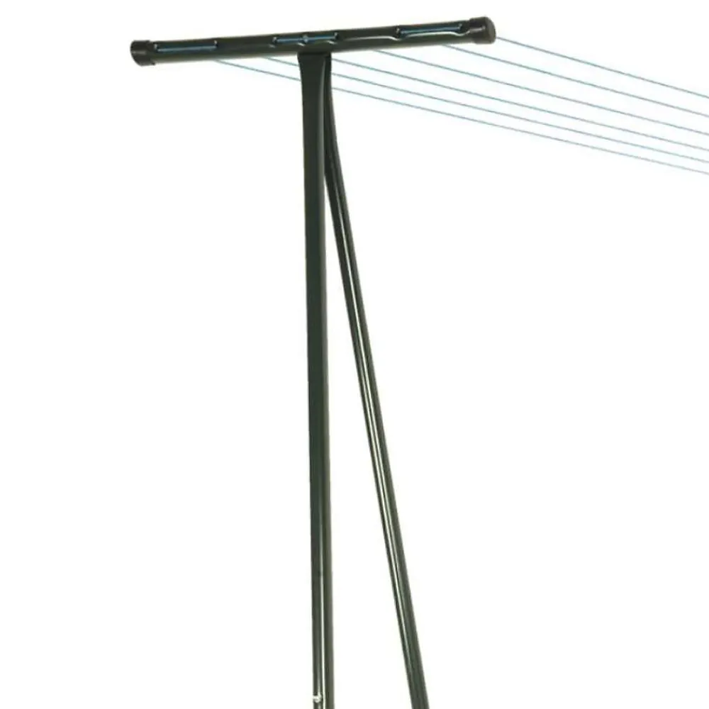 Facility'S 2 poteaux étendage extérieur vert 210 x 58 cm acier laqué anticorrosion, jusqu'à 7 fils