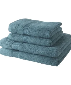 Todays Tools 2 Serviettes de bain TODAY 50x90 + 2 Draps de bain 70x130 cm 100% Coton - Paon