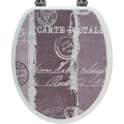 Abattant Wc|Autres Abattant de toilette en bois compressé MDF Carte postale Siege WC standard