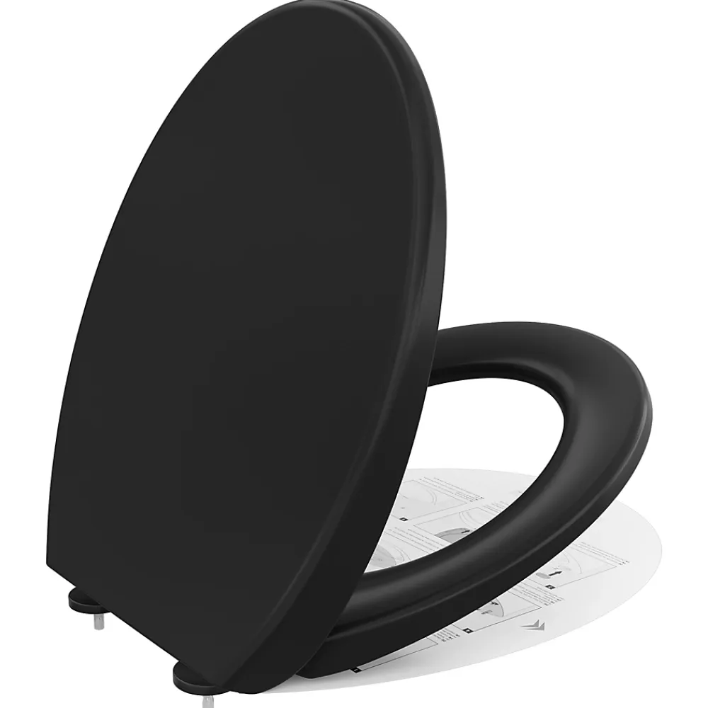 Cecipa Max Abattant de WC avec Système d'abaissement Automatique et Bouton-poussoir Mono-touche, en Forme de O, Abattant WC
