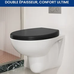 Cecipa Max Abattant de WC avec Système d'abaissement Automatique et Bouton-poussoir Mono-touche, en Forme de O, Abattant WC