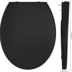 Cecipa Max Abattant de WC avec Système d'abaissement Automatique et Bouton-poussoir Mono-touche, en Forme de O, Abattant WC