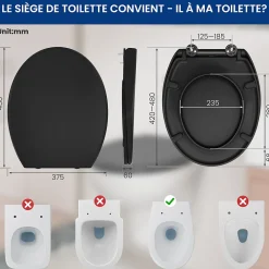 Cecipa Max Abattant de WC avec Système d'abaissement Automatique et Bouton-poussoir Mono-touche, en Forme de O, Abattant WC