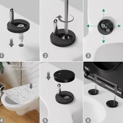Anycée Max Abattant de WC avec Système d'abaissement Automatique, ANYCEE MAX Couvercle de Toilette en Duroplast, en Forme O, Noir