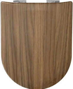 Abattant Wc|Olfa Abattant Double Descente Assistée "Bois de Noyer" (47x36.5 cm - Marron Clair)