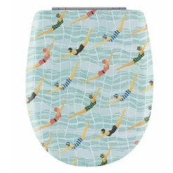Abattant Wc|Olfa Abattant easy clip à descente assistée au look nageuse (38x49.5 cm - Bleu ciel)