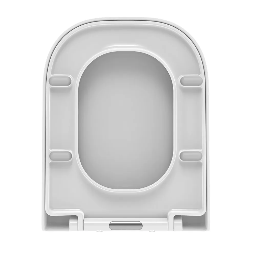 Abattant Wc|Kiamami Valentina Abattant En Thermoplastique Blanc Brillant Avec Fermeture Douce Et Déclipsage Rapide
