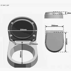 Planète Bain Abattant gain de place SAV Blanc simple