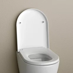 Bernstein Abattant lunette WC, Cuvette toilettes charnières acier - 46,4x35,9cm - U1002