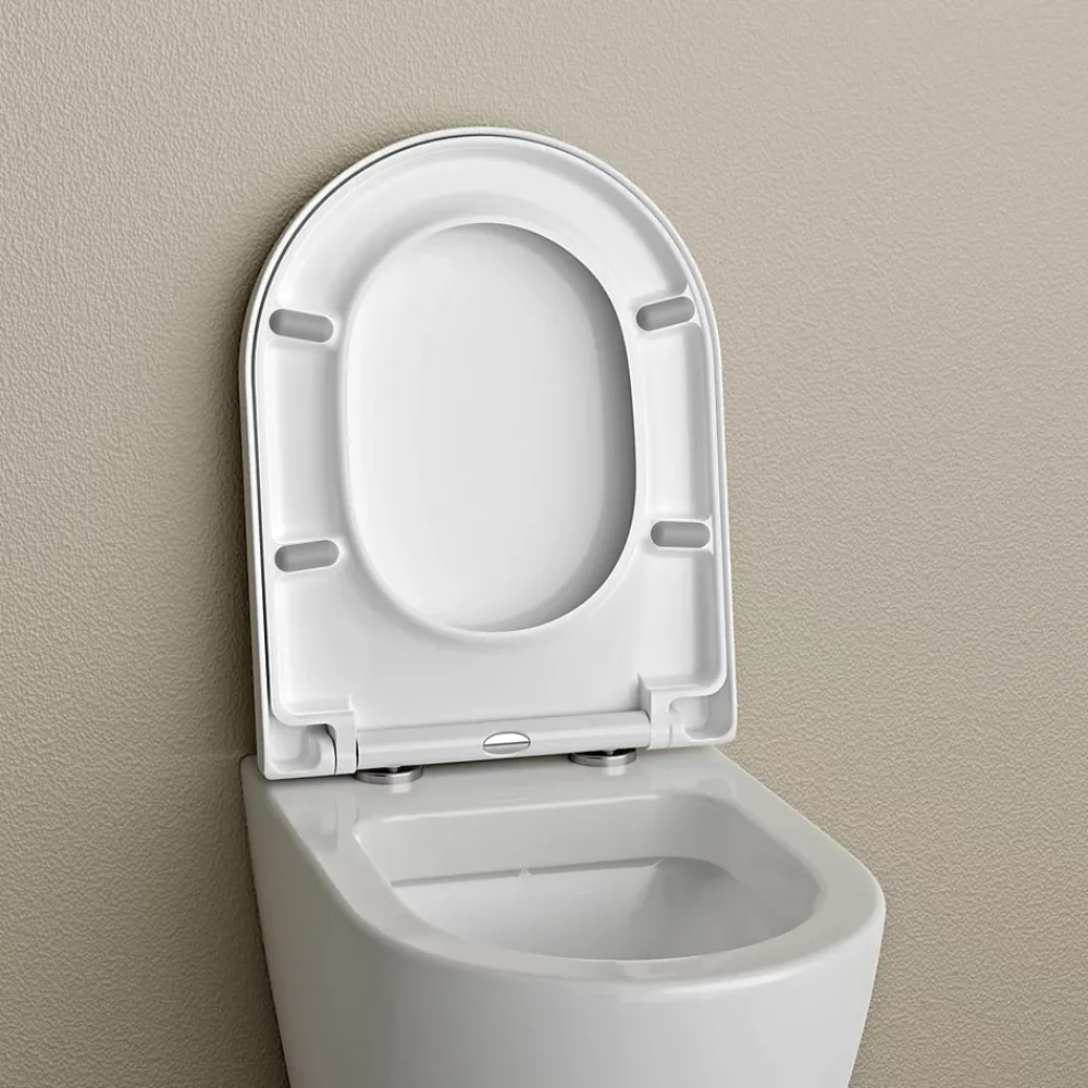 Bernstein Abattant lunette WC, Cuvette toilettes charnières acier - 46,4x35,9cm - U1002