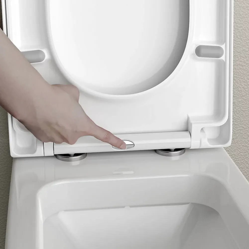 Bernstein Abattant lunette WC, Cuvette toilettes charnières acier - 46,4x35,9cm - U1002