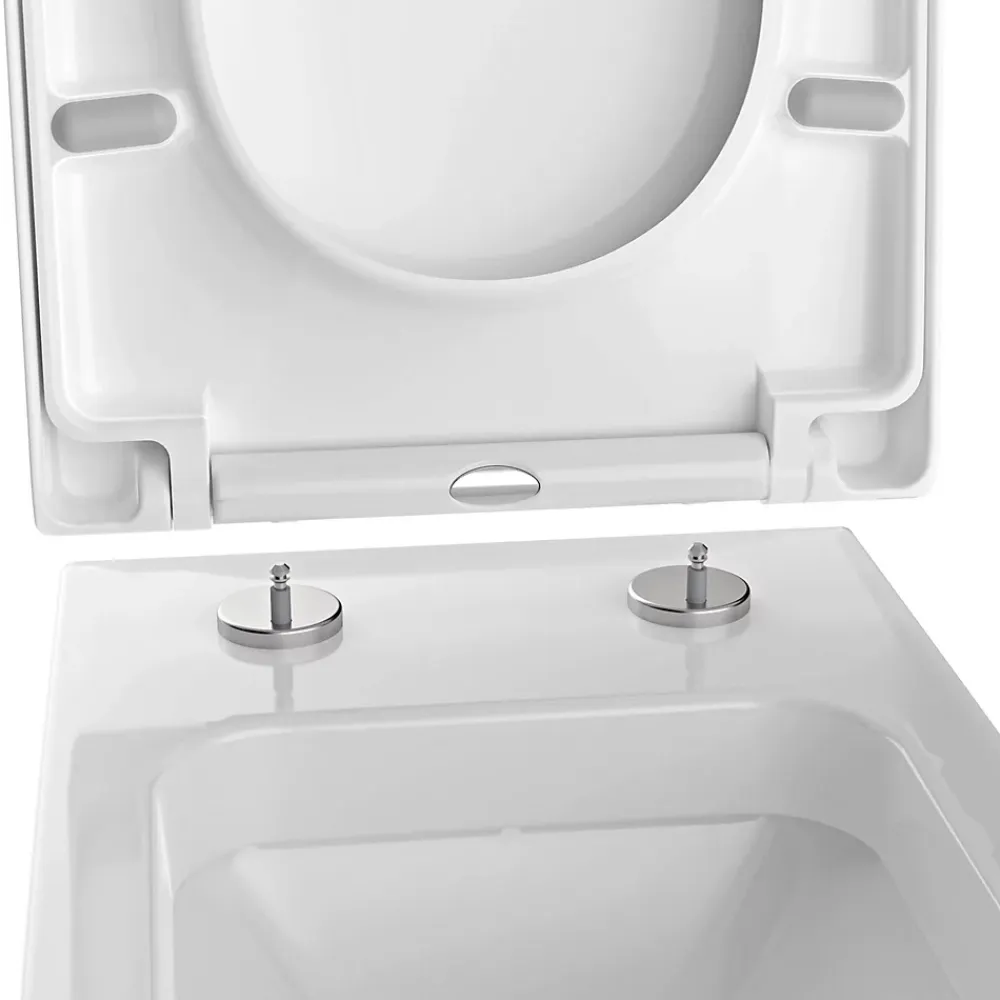 Bernstein Abattant lunette WC, Cuvette toilettes charnières acier - 46,4x35,9cm - U1002