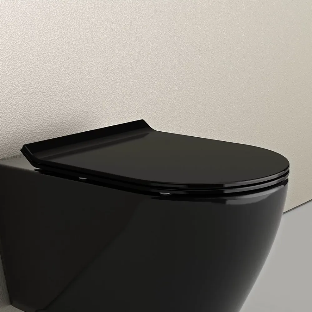 Bernstein Abattant lunette WC, Cuvette toilettes avec charnières acier - 44,5x35,8cm - U2019