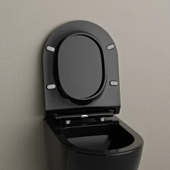 Bernstein Abattant lunette WC, Cuvette toilettes avec charnières acier - 44,5x35,8cm - U2019
