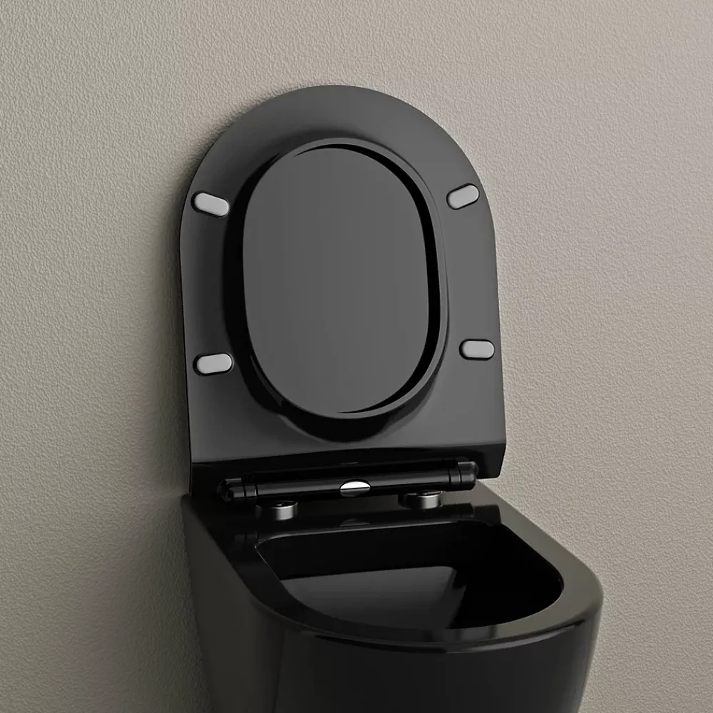 Bernstein Abattant lunette WC, Cuvette toilettes avec charnières acier - 44,5x35,8cm - U2019