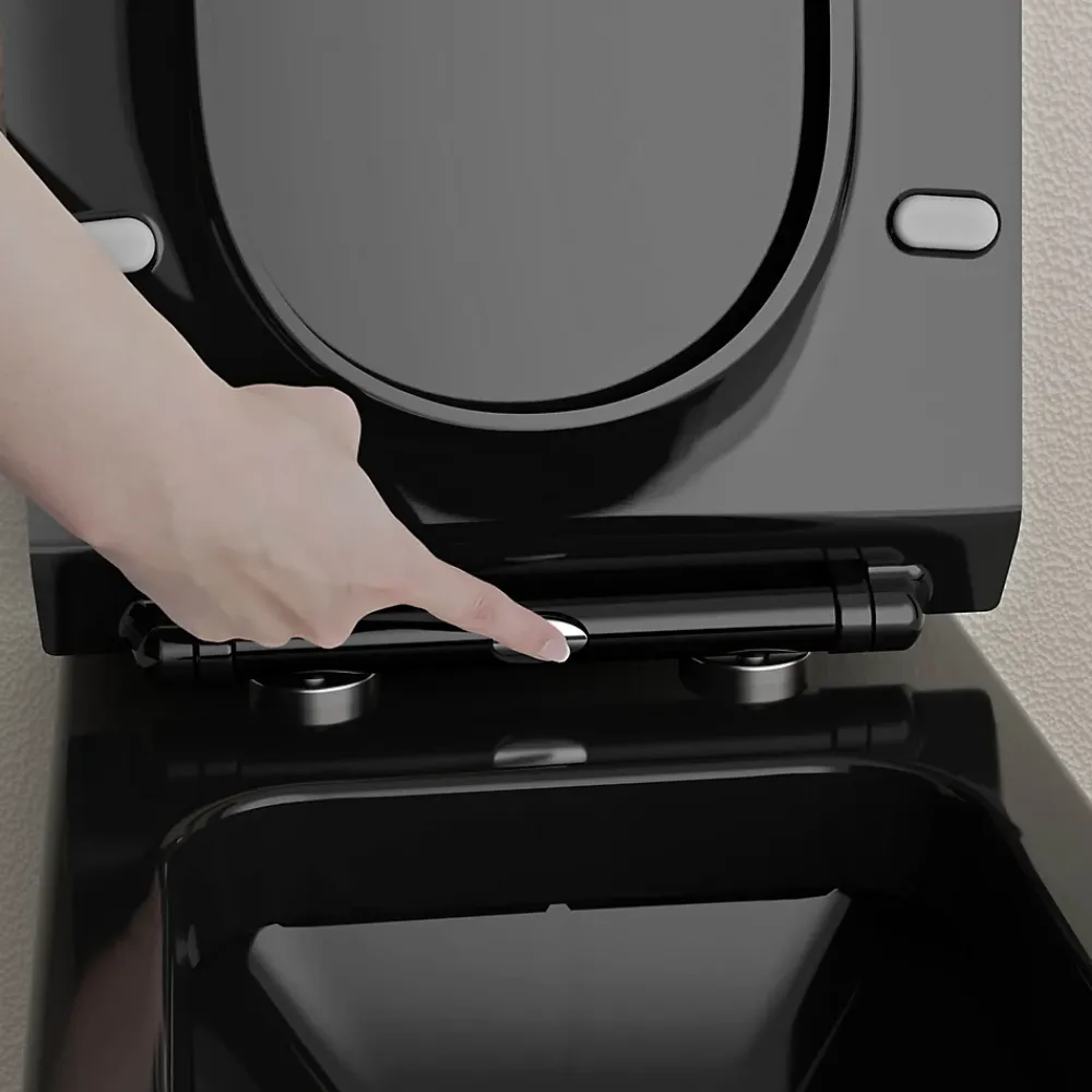 Bernstein Abattant lunette WC, Cuvette toilettes avec charnières acier - 44,5x35,8cm - U2019