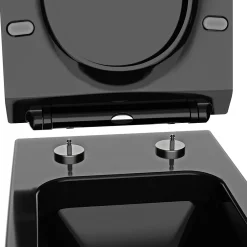 Bernstein Abattant lunette WC, Cuvette toilettes avec charnières acier - 44,5x35,8cm - U2019