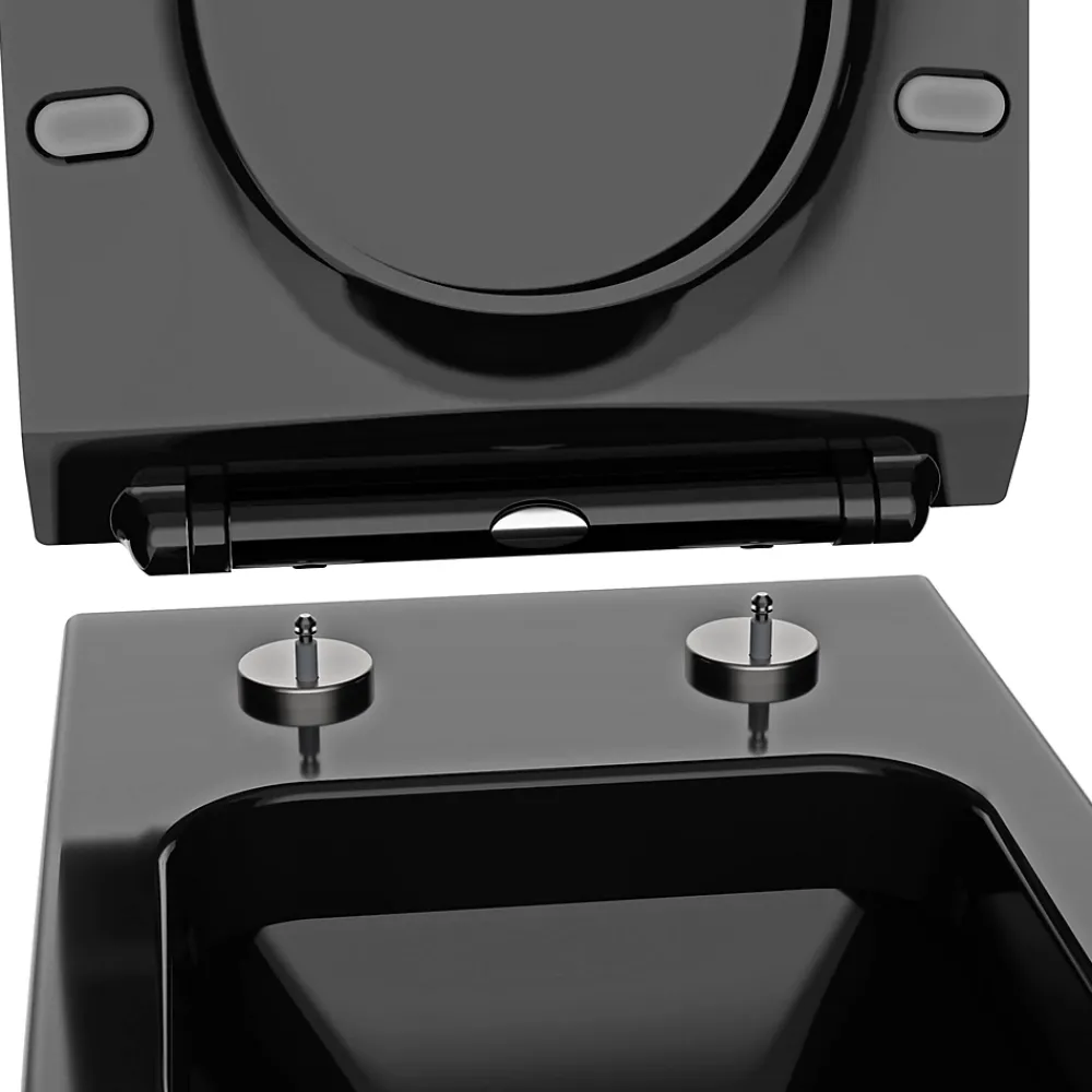Bernstein Abattant lunette WC, Cuvette toilettes avec charnières acier - 44,5x35,8cm - U2019