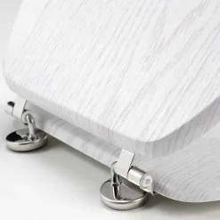 Abattant Wc|Douceur D'Intérieur Abattant wc - - Effet bois (45x37.5 cm - Blanc)