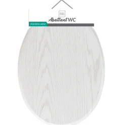 Abattant Wc|Douceur D'Intérieur Abattant wc - - Effet bois (45x37.5 cm - Blanc)