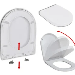 Vidaxl Abattant WC à fermeture en douceur Libération rapide Carré