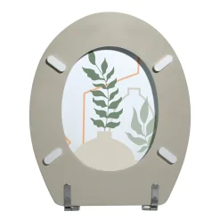 MSV Abattant WC à motif style bohème abstrait, vert et terracotta, Kenzi