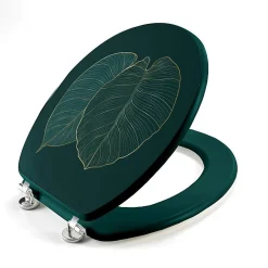 Abattant Wc|Douceur D'Intérieur Abattant WC 37.5 x 46 cm en MDF imprimé Jade